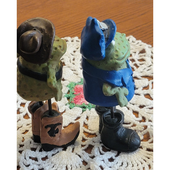 Russ Berrie Police Officer & Cowboy Frog Kathleen Kelly Copkin Figures Lot of 2 - Picture 7 of 12
